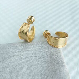 Julie Vos Gold Savoy Extra Small Hoop Earrings NEW